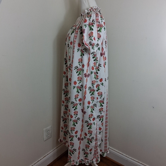 Hill House The Caroline Nap Dress Red Shell Vine Cotton  Size X- Small - Picture 6 of 11